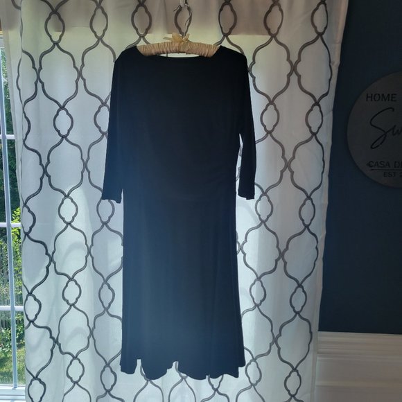 Rekucci Women's Flippy Fit N' Flare Dress with 3/4 Sleeves Size 10 - Picture 2 of 7